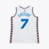 Carmelo Anthony New York Knicks Mitchell & Ness 2015-16 Hardwood Classics Authentic Jersey - White - Side View