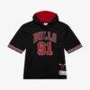 Dennis Rodman Chicago Bulls Mitchell & Ness Mesh Name & Number Short Sleeve Hoodie - Black - Front View