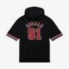 Dennis Rodman Chicago Bulls Mitchell & Ness Mesh Name & Number Short Sleeve Hoodie - Black - Side View