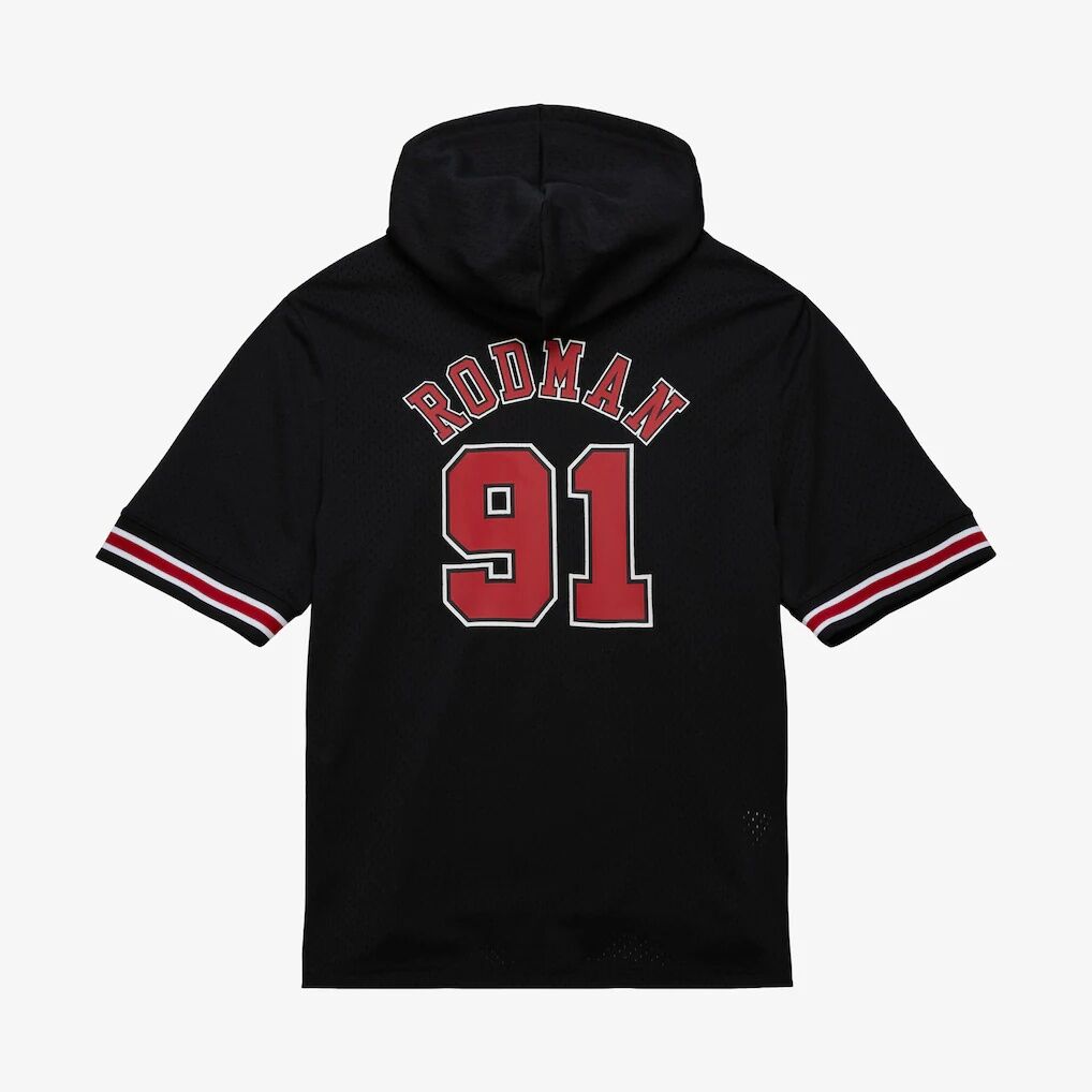 Dennis Rodman Chicago Bulls Mitchell & Ness Mesh Name & Number Short Sleeve Hoodie