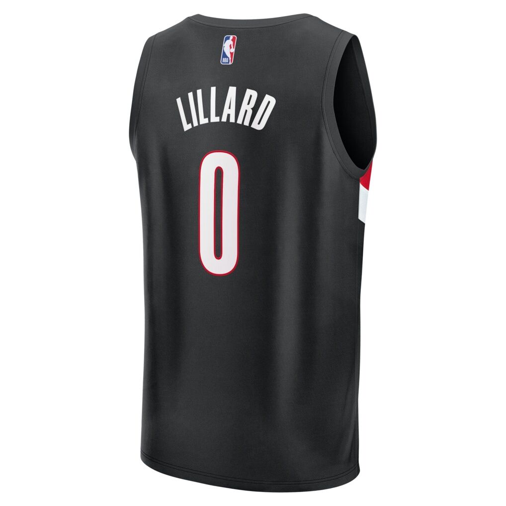 Damian Lillard Portland Trail Blazers Fashion7 Youth Fast Break Replica Jersey - Black - Icon Edition