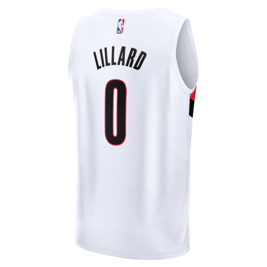 Damian Lillard Portland Trail Blazers Fashion7 Youth Fast Break Replica Jersey - White - Association Edition