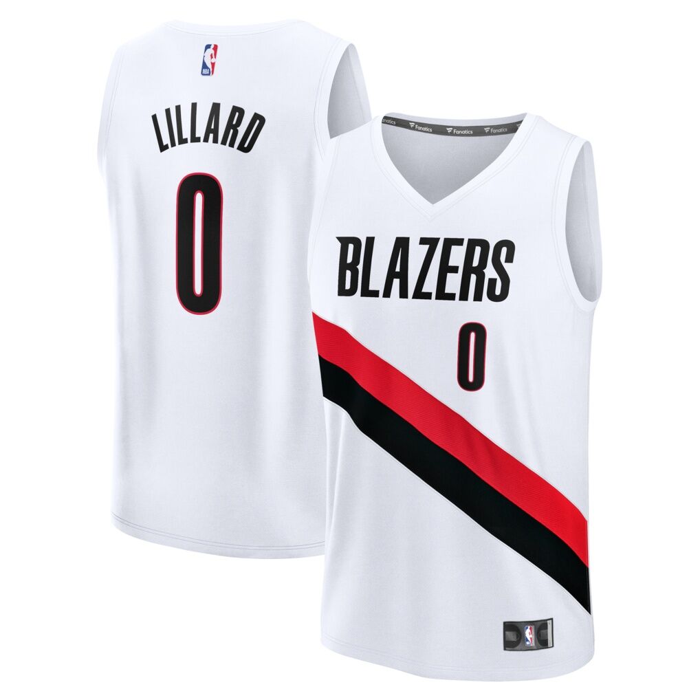 Damian Lillard Portland Trail Blazers Fashion7 Youth Fast Break Replica Jersey - White - Association Edition