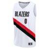Damian Lillard Portland Trail Blazers Fashion7 Youth Fast Break Replica Jersey - White - - Side View