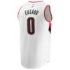 Damian Lillard Portland Trail Blazers Fashion7 Fast Break Replica Jersey - White - - Detail View