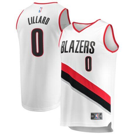 Damian Lillard Portland Trail Blazers Fashion7 Fast Break Replica Jersey - White - Association Edition