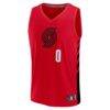 Damian Lillard Portland Trail Blazers Fashion7 Fast Break Replica Jersey - Red - - Side View