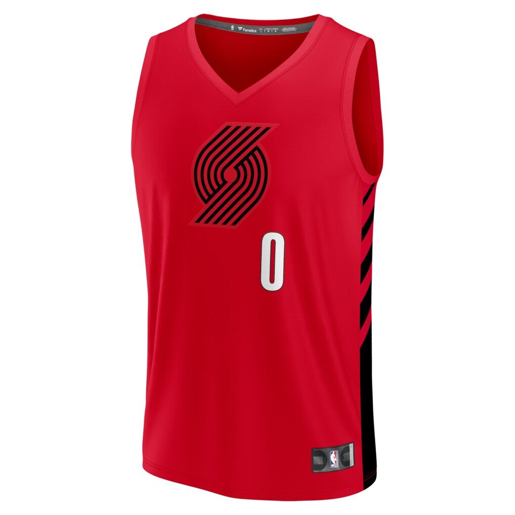 Damian Lillard Portland Trail Blazers Fashion7 Fast Break Replica Jersey - Red - Statement Edition