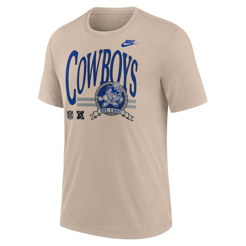 Dallas Cowboys Nike Rewind Tri-Blend T-Shirt - Sand