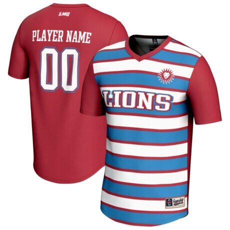 Loyola Marymount Lions GameDay Greats Youth Men's Soccer NIL Pick-A-Player Fashion Jersey - Crimson - Front View