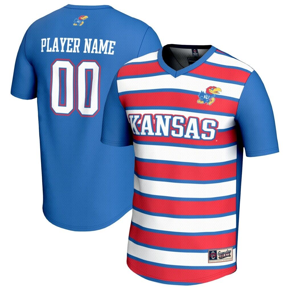 Kansas Jayhawks GameDay Greats Unisex NIL Pick-A-Player Collegiate Women's Soccer Lightweight Fashion Jersey - Royal
