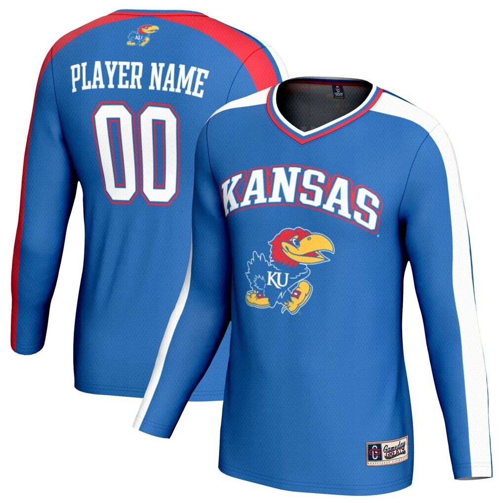 Kansas Jayhawks GameDay Greats Unisex NIL Pick-A-Player Collegiate Women's Volleyball Lightweight Fashion Jersey - Royal