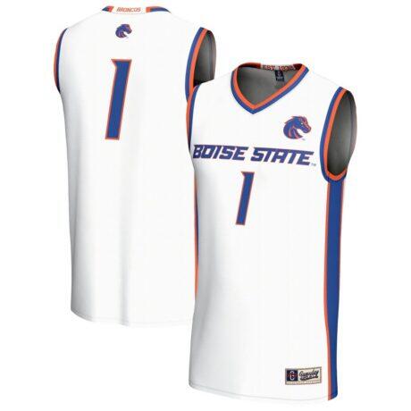 Boise State Broncos GameDay Greats Unisex Collegiate Basketball Fashion Jersey - White - Front View
