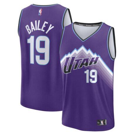 Ace Bailey Utah Jazz Fashion7 Fast Break Replica Jersey - Purple - - Front View