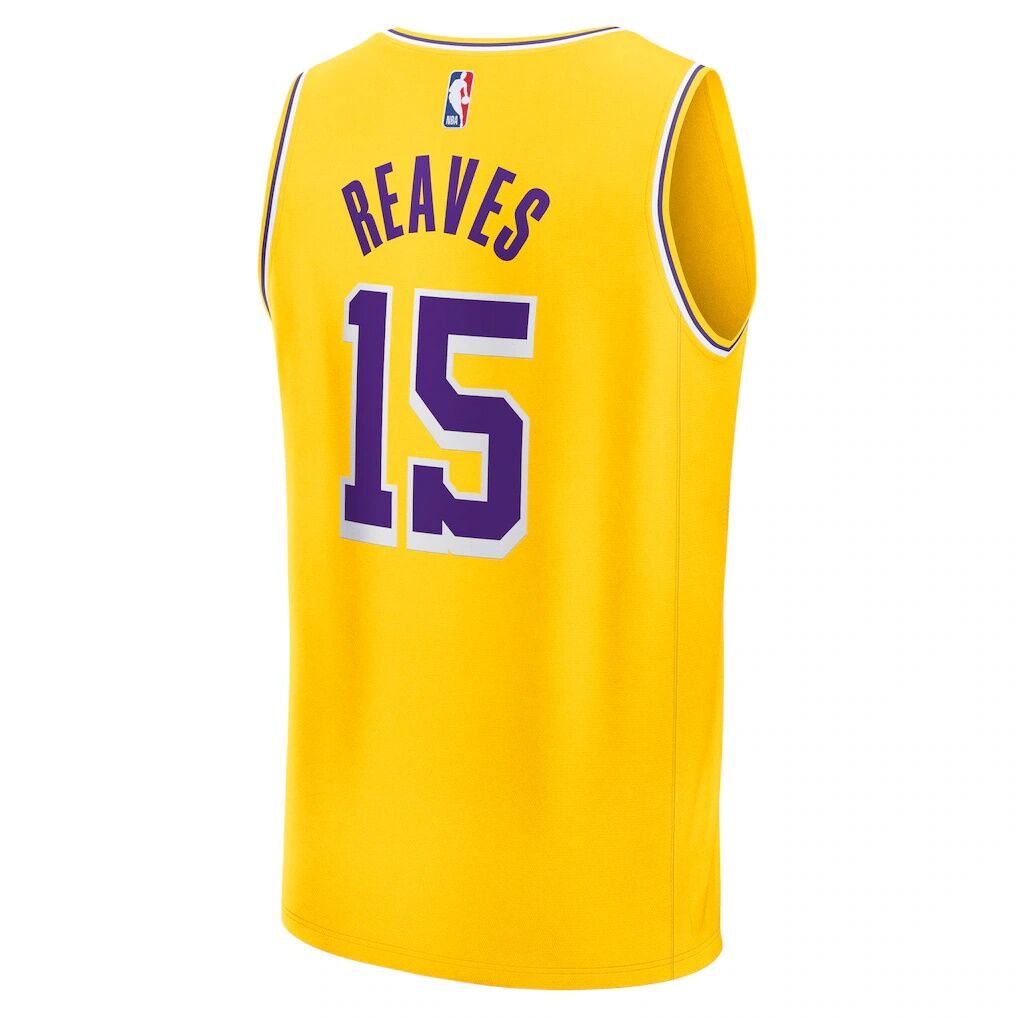 Austin Reaves Los Angeles Lakers Fashion7 Youth Fast Break Replica Jersey - Gold - Icon Edition