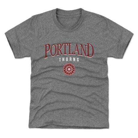 Portland Thorns FC 500 Level Youth Team Arch Name Graphic T-Shirt - Gray - Front View