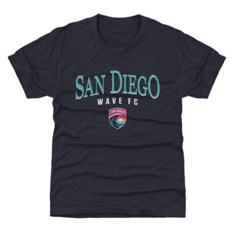 San Diego Wave FC 500 Level Youth Team Arch Name Graphic T-Shirt - Navy - Front View