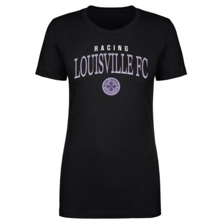 Racing Louisville FC 500 Level Women's Team Arch Name Graphic T-Shirt - Black - Front View