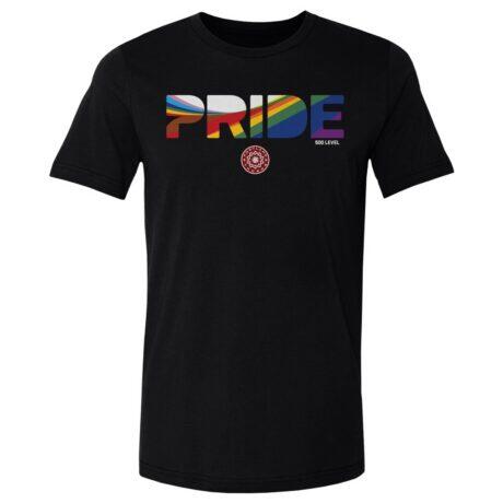 Portland Thorns FC 500 Level Pride Stripes Graphic T-Shirt - Black - Front View