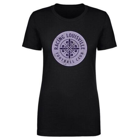 Racing Louisville FC 500 Level Women's Vintage Primary Logo Graphic T-Shirt - Black - Front View