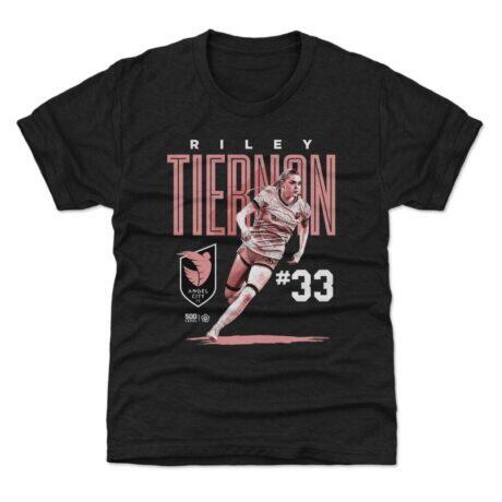 Riley Tiernan 500 Level Angel City FC Youth Player Bitmap Graphic T-Shirt - Black - Front View