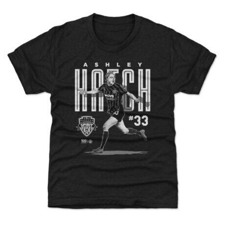 Ashley Hatch 500 Level Washington Spirit Youth Player Bitmap Graphic T-Shirt - Black - Front View