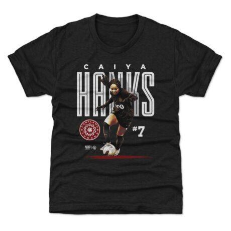 Caiya Hanks 500 Level Portland Thorns FC Youth Player Bitmap Graphic T-Shirt - Black - Front View