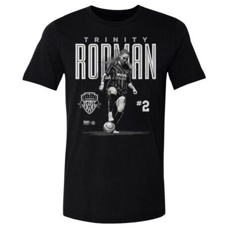 Trinity Rodman 500 Level Washington Spirit Player Bitmap Graphic T-Shirt - Black - Front View