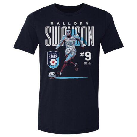 Mallory Swanson 500 Level Chicago Stars FC Player Bitmap Graphic T-Shirt - Navy - Front View