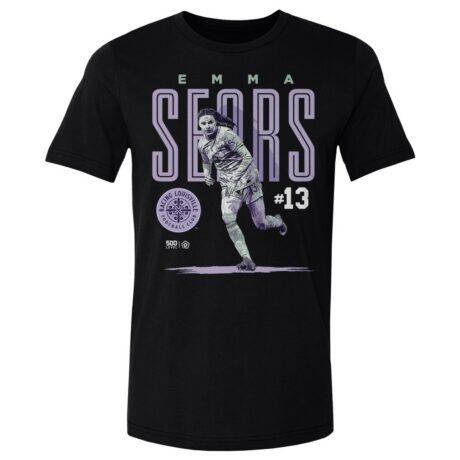 Emma Sears 500 Level Racing Louisville FC Player Bitmap Graphic T-Shirt - Black - Front View