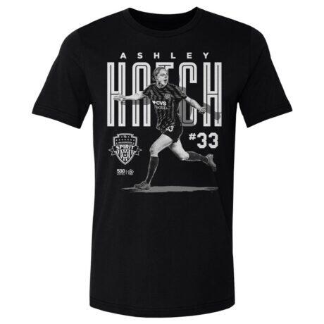 Ashley Hatch 500 Level Washington Spirit Player Bitmap Graphic T-Shirt - Black - Front View