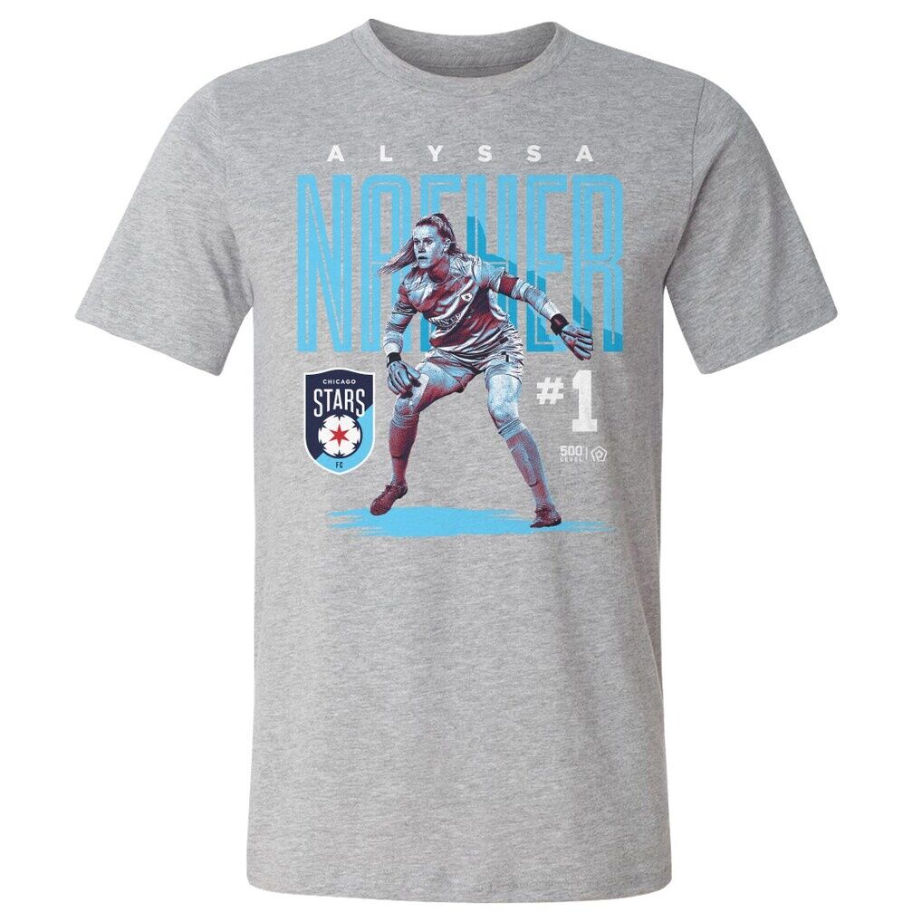 Alyssa Naeher 500 Level Chicago Stars FC Player Bitmap Graphic T-Shirt - Heather Gray