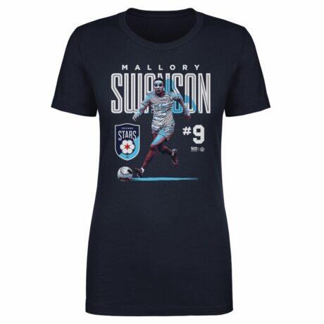 Mallory Swanson 500 Level Chicago Stars FC Women's Player Bitmap Graphic T-Shirt - Navy - Front View