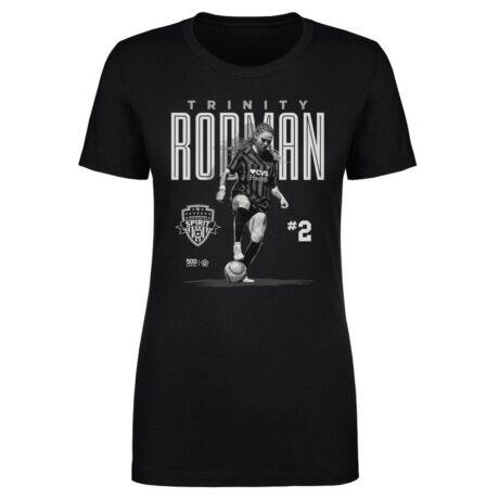 Trinity Rodman 500 Level Washington Spirit Women's Player Bitmap Graphic T-Shirt - Black - Front View