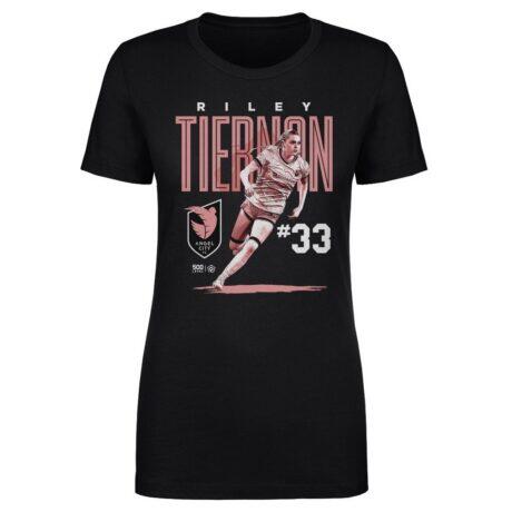 Riley Tiernan 500 Level Angel City FC Women's Player Bitmap Graphic T-Shirt - Black - Front View