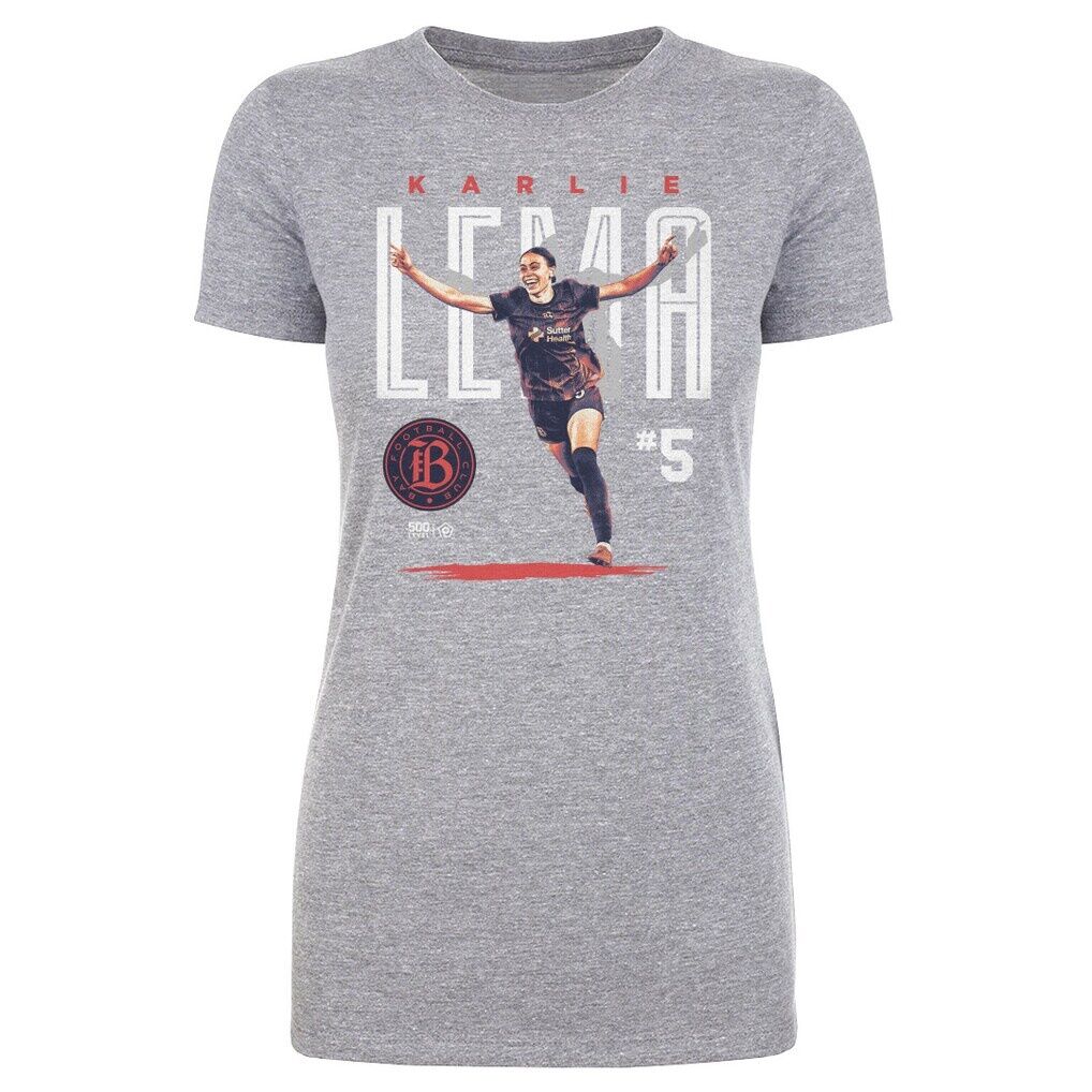 Karlie Lema 500 Level Bay FC Women's Player Bitmap Graphic T-Shirt - Heather Gray