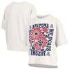 Arizona Wildcats Pressbox Women's Elena Oversized Slub T-Shirt - White - Front View