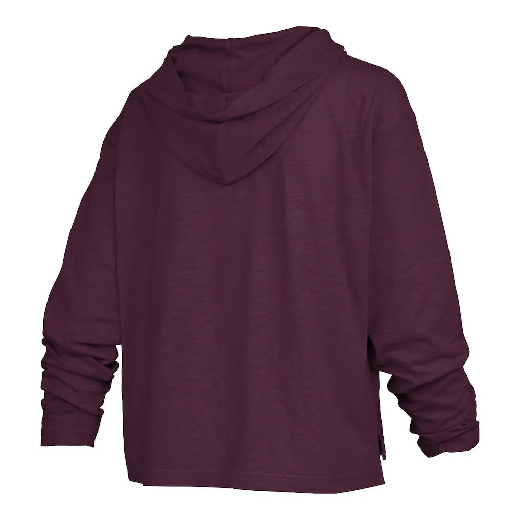 Arizona State Sun Devils Pressbox Women's Nelson Arch Over Logo Long Sleeve Hooded Slub T-Shirt - Maroon