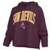 Arizona State Sun Devils Pressbox Women's Nelson Arch Over Logo Long Sleeve Hooded Slub T-Shirt - - Side View
