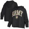 Army Black Knights Pressbox Women's Nelson Arch Over Logo Long Sleeve Hooded Slub T-Shirt - Black - Front View