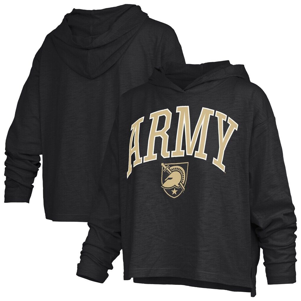 Army Black Knights Pressbox Women's Nelson Arch Over Logo Long Sleeve Hooded Slub T-Shirt