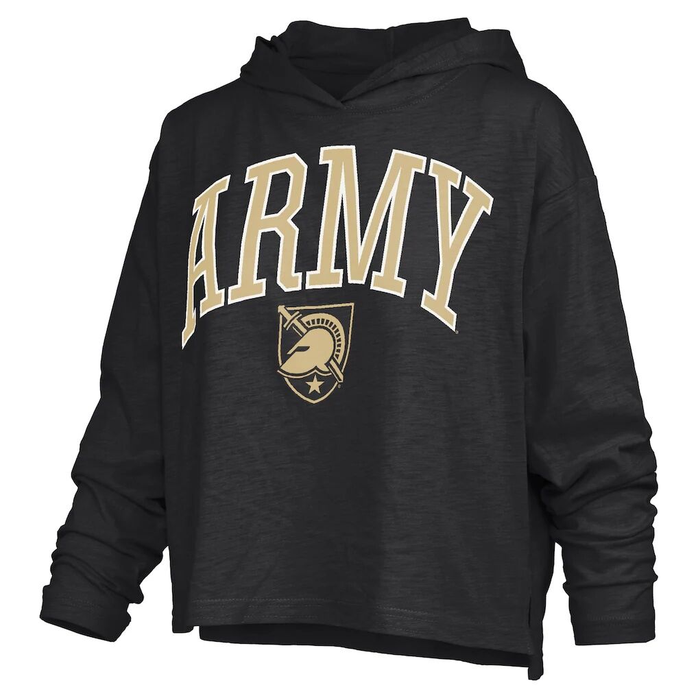 Army Black Knights Pressbox Women's Nelson Arch Over Logo Long Sleeve Hooded Slub T-Shirt