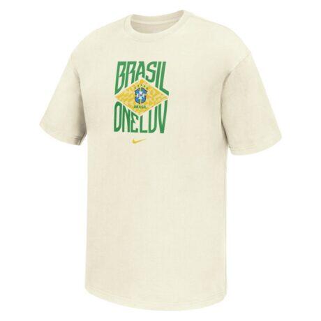 Brazil National Team Nike Max90 T-Shirt - Cream - Front View