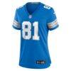 Calvin Johnson Detroit Lions Nike Women's Team Retired Game Jersey - Blue - Side View