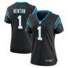 Cam Newton Carolina Panthers Nike Women's Team Retired Game Jersey - Black - Front View