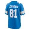 Calvin Johnson Detroit Lions Nike Team Retired Game Jersey - Blue - Detail View