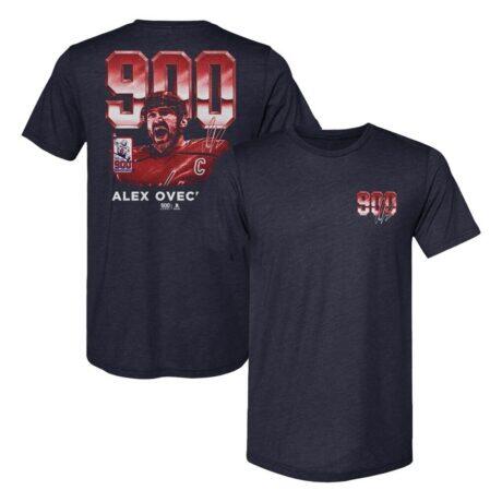 Alexander Ovechkin Washington Capitals 500 Level 900th Career Goal Tri-Blend T-Shirt - Navy - Front View