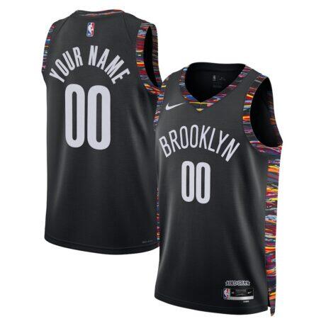 Brooklyn Nets Nike Unisex 2025/26 City Edition Swingman Custom Jersey - Black - Front View