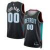 Detroit Pistons Nike Unisex 2025/26 City Edition Swingman Custom Jersey - Charcoal - Front View