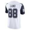 CeeDee Lamb Dallas Cowboys Nike Alternate Vapor F.U.S.E. Stitched Limited Jersey - White - Detail View